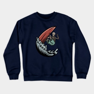 Retro Surfing Skeleton Crewneck Sweatshirt